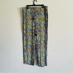 Loft woman’s floral printed pull-on pants size L wide leg casual comfortable
